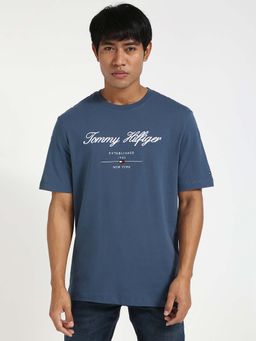 Tommy Hilfiger - Mens Blue Typography T-Shirt