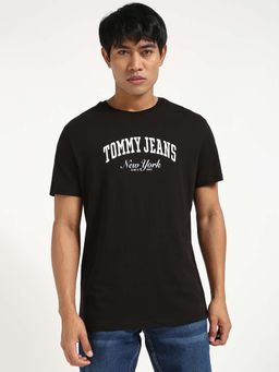 Tommy Hilfiger - Mens Black Typography T-Shirt