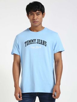 Tommy Hilfiger - Mens Blue Typography T-Shirt