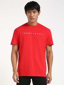 Tommy Hilfiger - Mens Red Solid T-Shirt