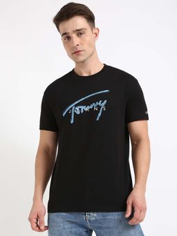 Tommy Hilfiger - Mens Black Typography T-Shirt