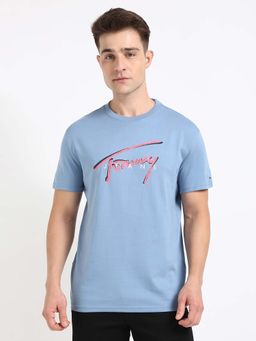 Tommy Hilfiger - Mens Blue Typography T-Shirt