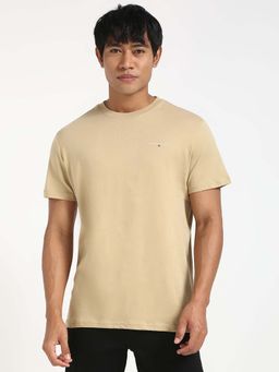 Tommy Hilfiger - Mens Beige Solid T-Shirt