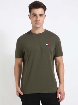 Tommy Hilfiger - Mens Green Solid T-Shirt