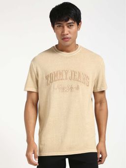 Tommy Hilfiger - Mens Beige Embroidered T-Shirt