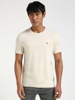 Tommy Hilfiger - Mens Beige Solid T-Shirt