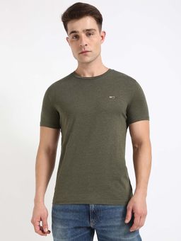Tommy Hilfiger - Mens Green Solid T-Shirt