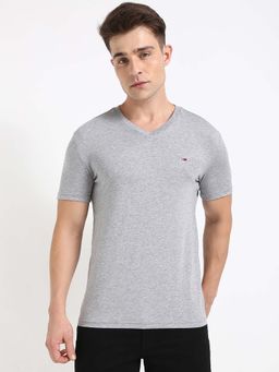 Tommy Hilfiger - Mens Grey Solid T-Shirt