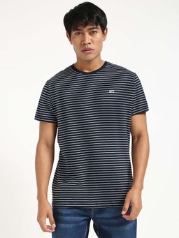 Tommy Hilfiger - Mens Navy Blue Stripes T-Shirt