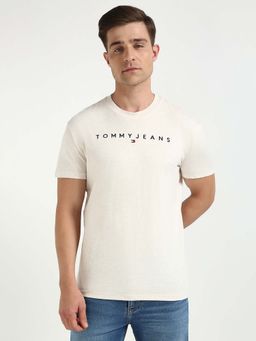 Tommy Hilfiger - Mens Beige Embroidered T-Shirt