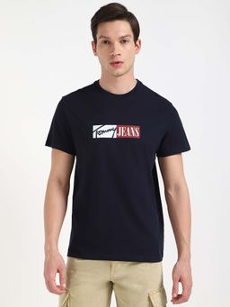 Tommy Hilfiger - Mens Navy Blue Solid T-Shirt