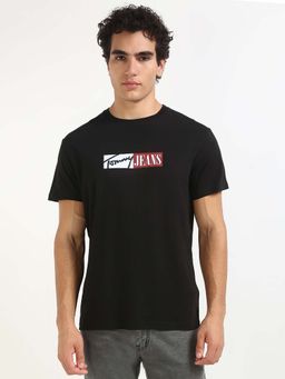 Tommy Hilfiger - Mens Black Solid T-Shirt