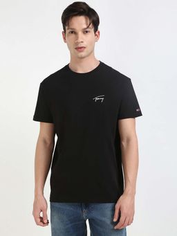 Tommy Hilfiger - Mens Black Solid T-Shirt