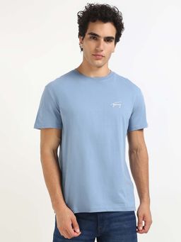 Tommy Hilfiger - Mens Blue Solid T-Shirt