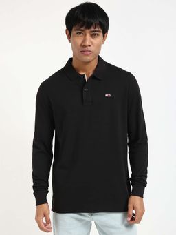 Tommy Hilfiger - Mens Black Solid Polo T-Shirt