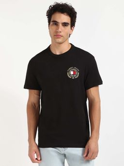 Tommy Hilfiger - Mens Black Embroidered T-Shirt