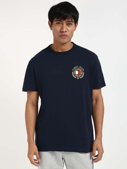Tommy Hilfiger - Mens Navy Blue Embroidered T-Shirt
