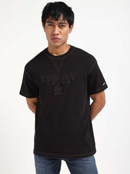 Tommy Hilfiger - Mens Black Embroidered T-Shirt