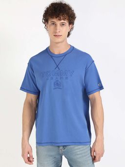 Tommy Hilfiger - Mens Blue Embroidered T-Shirt