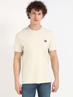 Tommy Hilfiger - Mens Beige Solid T-Shirt