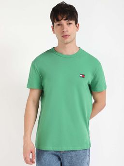 Tommy Hilfiger - Mens Green Solid T-Shirt