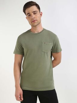 Tommy Hilfiger - Mens Green Solid T-Shirt