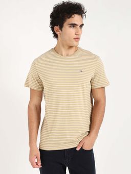 Tommy Hilfiger - Mens Beige Stripes T-Shirt