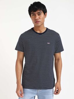 Tommy Hilfiger - Mens Navy Blue Stripes T-Shirt