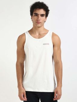 Tommy Hilfiger - Mens White Solid Tank Top