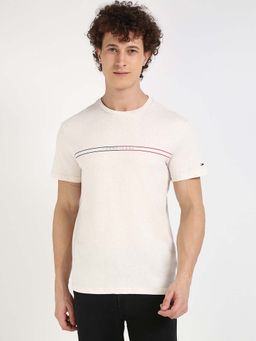 Tommy Hilfiger - Mens Beige Solid T-Shirt