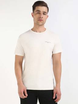 Tommy Hilfiger - Mens Beige Solid T-Shirt