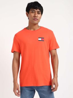 Tommy Hilfiger - Mens Orange Solid T-Shirt