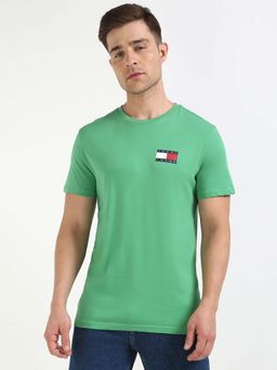 Tommy Hilfiger - Mens Green Solid T-Shirt