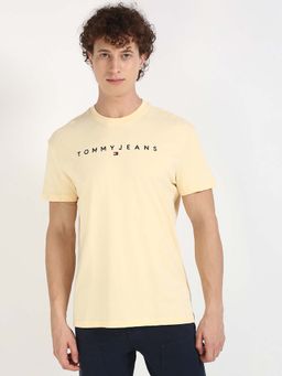 Tommy Hilfiger - Mens Yellow Solid T-Shirt