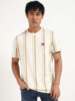 Tommy Hilfiger - Mens Beige Stripes T-Shirt