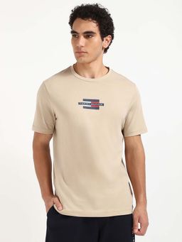 Tommy Hilfiger - Mens Beige Solid T-Shirt