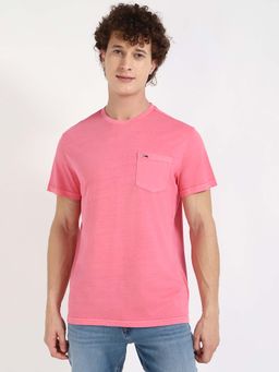 Tommy Hilfiger - Mens Pink Solid T-Shirt