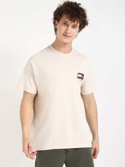 Tommy Hilfiger - Mens Beige Printed T-Shirt