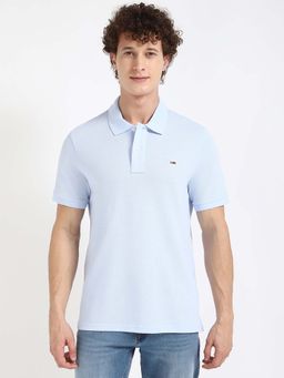 Tommy Hilfiger - Mens Blue Solid Polo T-Shirt