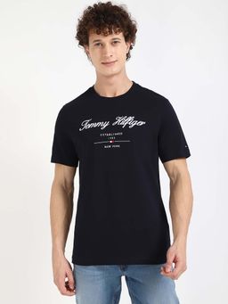 Tommy Hilfiger - Mens Black Embroidered T-Shirt