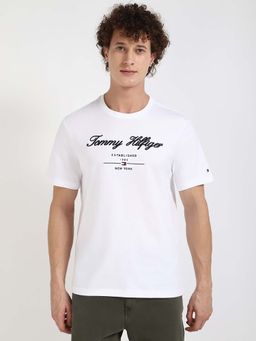 Tommy Hilfiger - Mens White Embroidered T-Shirt