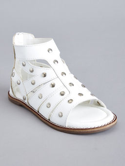 Hopscotch - Stone Studded Gladiator Sandals White