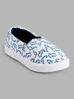 Hopscotch - Dinosaurs Slip-On Sneakers White