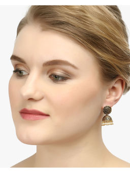 Adwitiya - Women 24K Gold-Plated Handcrafted Stylish Jhumki