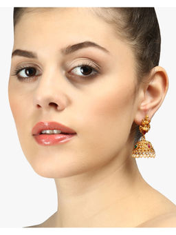 Adwitiya - 24K Gold-Plated Multi-Color Dome Shaped Handcrafted Jhumkas