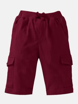 KiddoPanti - Wine Boys Knee Length Cargo Shorts