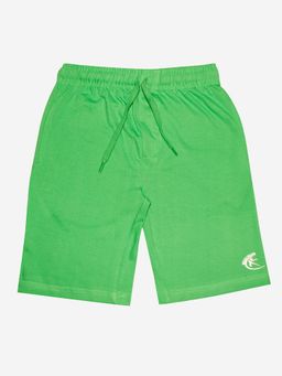 KiddoPanti - Green Boys Knit Knee Length Basic Shorts
