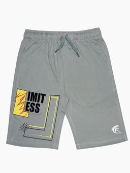 KiddoPanti - Grey Boys Limitless Printed Knit Shorts