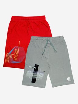 KiddoPanti - Boys and Keep On Going Printed Knit Shorts (Pack Of 2)