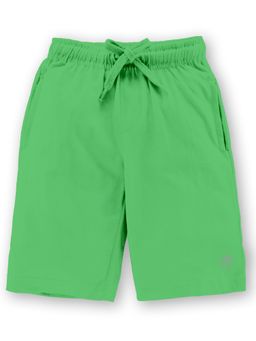 KiddoPanti - Green Boys Knit Knee Length Basic Shorts